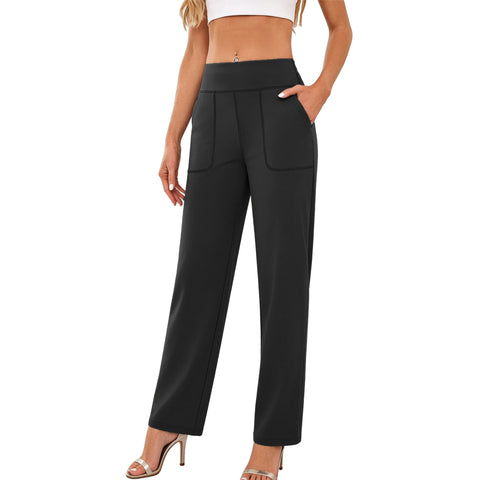 Pantalón de Yoga Acampanado de Cintura Alta con Bolsillos