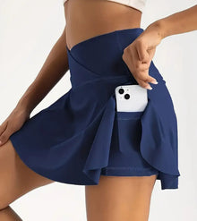 Falda short de tenis cruzada