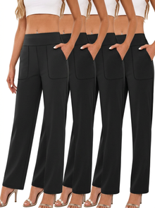 Pantalón de Yoga Acampanado de Cintura Alta con Bolsillos