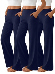 Pantalón de Yoga Acampanado de Cintura Alta con Bolsillos