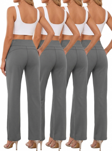 Pantalón de Yoga Acampanado de Cintura Alta con Bolsillos