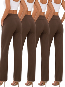Pantalón de Yoga Acampanado de Cintura Alta con Bolsillos