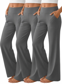 Pantalón de Yoga Acampanado de Cintura Alta con Bolsillos