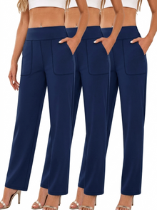 Pantalón de Yoga Acampanado de Cintura Alta con Bolsillos
